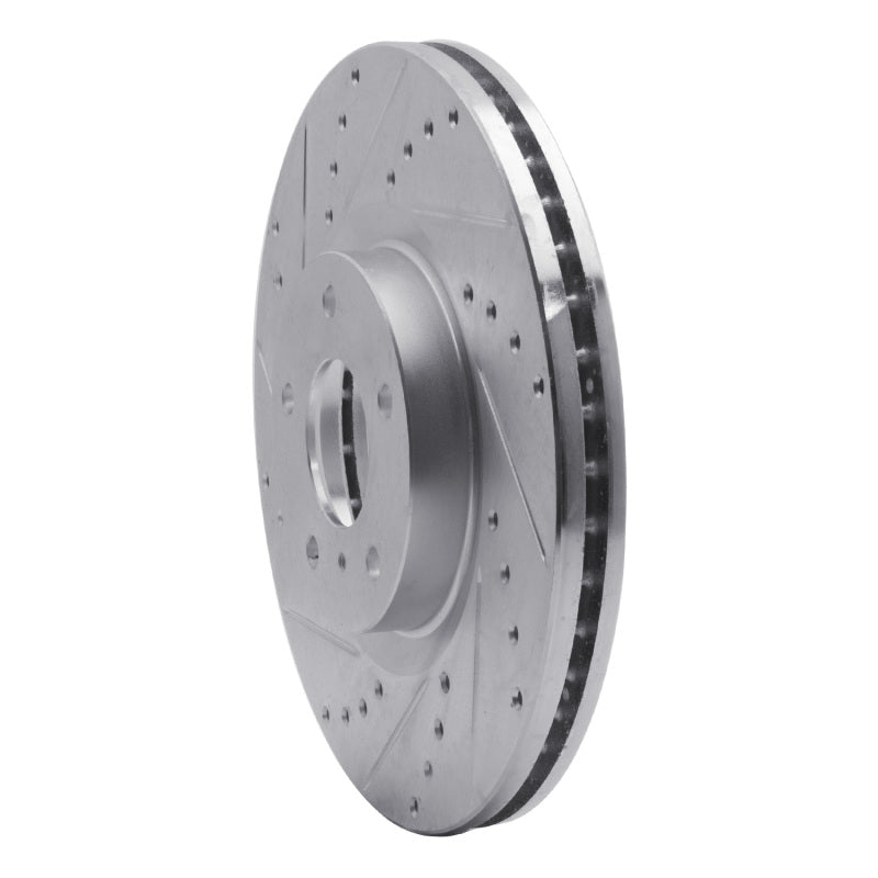 R1 2003-2023 Infiniti G25 Front Left Drilled & Slotted Silver Brake Rotor