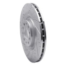 R1 2017-2025 Alfa Romeo Stelvio Front Left Drilled & Slotted Silver Brake Rotor