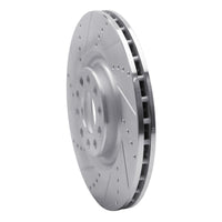 R1 2017-2025 Alfa Romeo Stelvio Front Left Drilled & Slotted Silver Brake Rotor