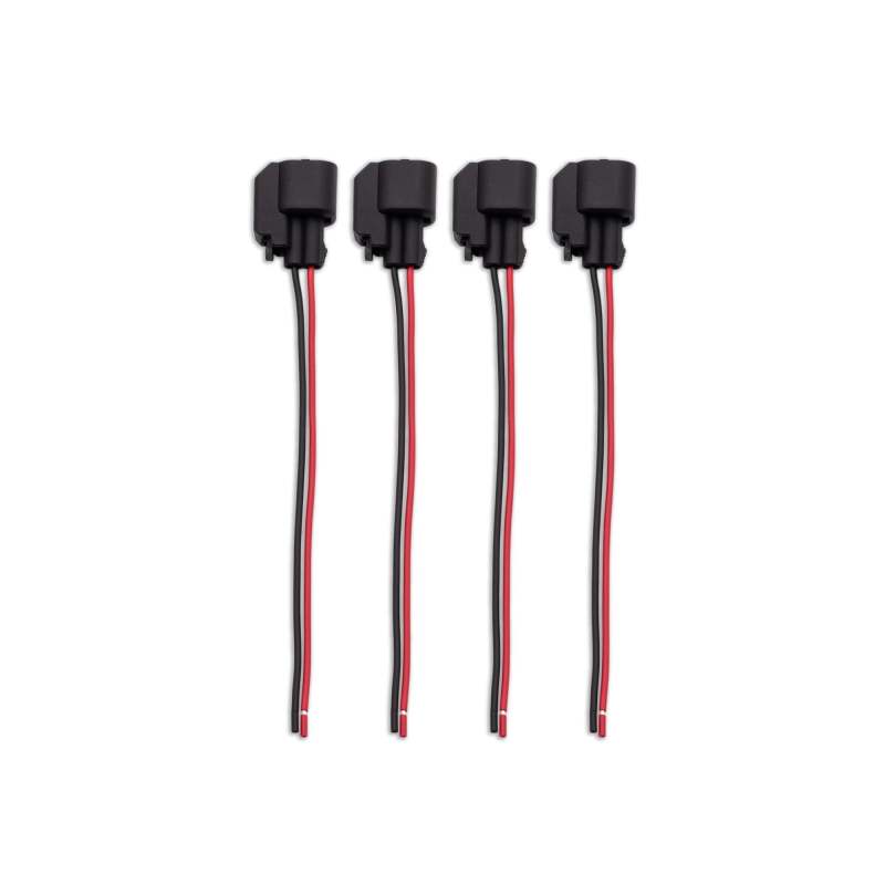 BLOX Racing EV14 Female Injector Pigtail Set of 4 – Compatible with Automotive Fuel System Connectors