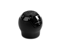 MOMO Nero Black Leather Shift Knob with Black Chrome Insert and Reverse Lockout