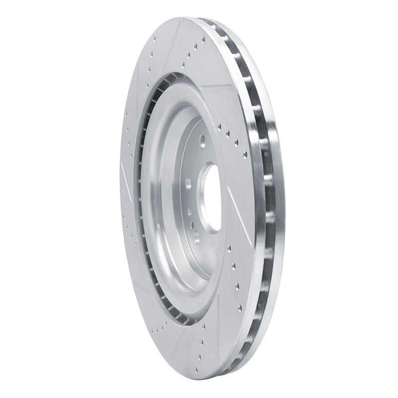 R1 Concepts Cadillac Escalade Front Right Drilled & Slotted Silver Brake Rotor (Part Number: RNC631-47079R)