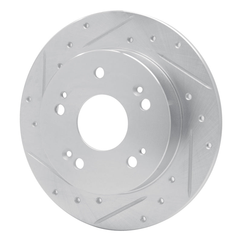R1 1997-2015 Acura ILX Rear Left Drilled & Slotted Silver Brake Rotor