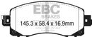 EBC Greenstuff 2000 Series Sport Brake Pads for Subaru Impreza and WRX Models
