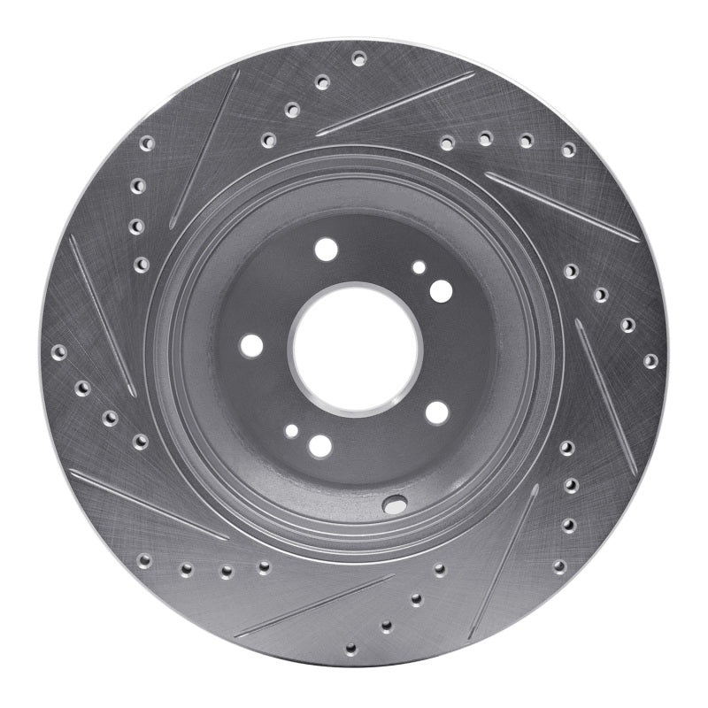 R1 Concepts Genesis G80 Rear Right Drilled & Slotted Silver Brake Rotor (Part #rnc631-03056R)