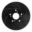 R1 1998-2022 Acura ILX Front Right Drilled & Slotted Black Brake Rotor