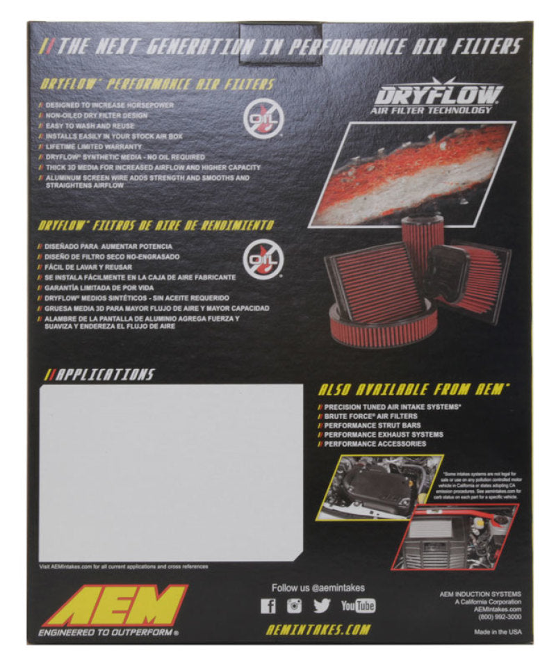 AEM Induction DryFlow Air Filter for Toyota 4Runner V6 4.0L (2010-2015)