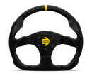 MOMO MOD30 320mm Black Suede Steering Wheel with Black Spokes and Single Stripe