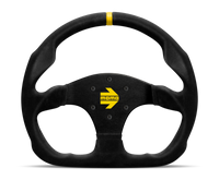 MOMO MOD30 320mm Black Suede Steering Wheel with Black Spokes and Single Stripe