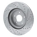 R1 Concepts Genesis G70 Front Left Drilled & Slotted Silver Brake Rotor (2018-2023)