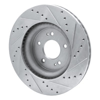 R1 Concepts Genesis G70 Front Left Drilled & Slotted Silver Brake Rotor (2018-2023)