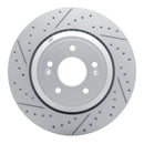 R1 Concepts Genesis G80 Rear Left Drilled & Slotted Geo-Carbon Rotor (2018-2023)