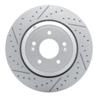 R1 Concepts Genesis G80 Rear Left Drilled & Slotted Geo-Carbon Rotor (2018-2023)