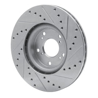 R1 2002-2015 Acura CSX Front Left Drilled & Slotted Silver Brake Rotor