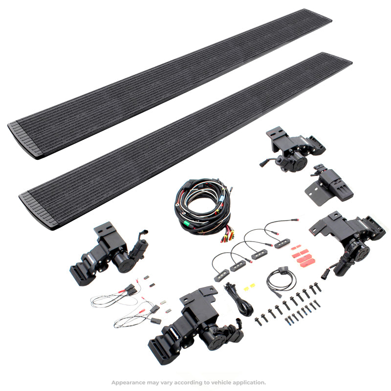 Go Rhino 23-24 Toyota Sequoia 4dr (Excl. Hybrid) E1 Electric Running Board Kit - Bedliner Coating (20443974T)