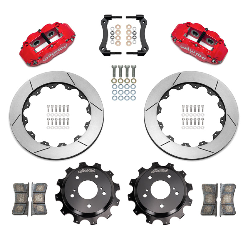 Wilwood Superlite 4R Rear Big Brake Kit for Nissan Skyline 1989-2002 with 13.50-inch Slotted Rotor - Red