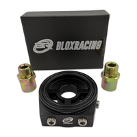 BLOX Racing Oil Filter Block Adapter Black for Oil Pressure and Temperature Monitoring