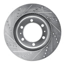 R1 Concepts Toyota FJ Cruiser Front Right Drilled & Slotted Silver Brake Rotor (Part No. RNC631-76128R)