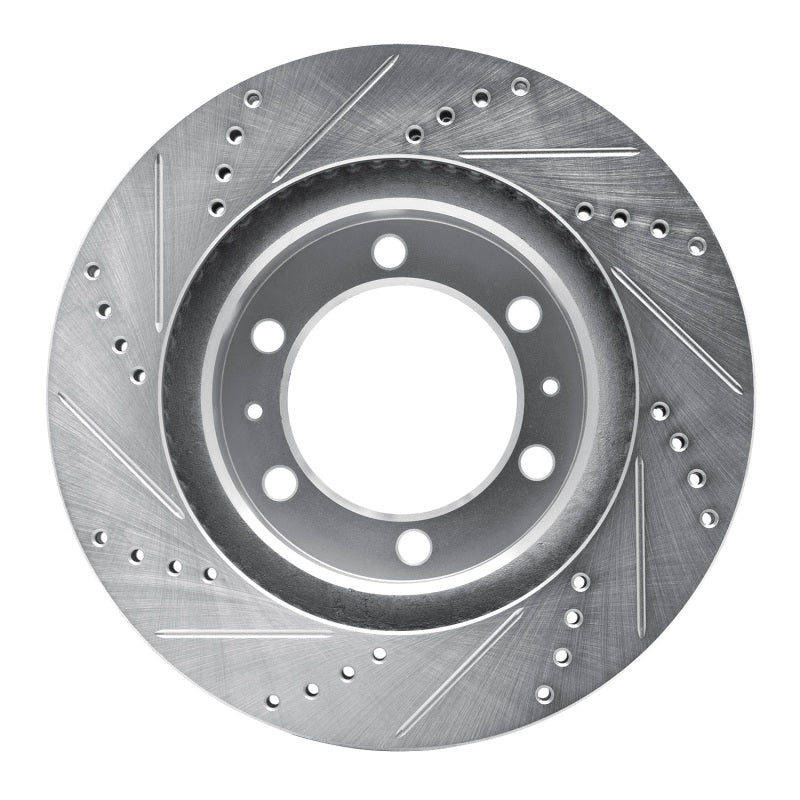 R1 Concepts Toyota FJ Cruiser Front Right Drilled & Slotted Silver Brake Rotor (Part No. RNC631-76128R)