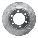 R1 Concepts Toyota FJ Cruiser Front Right Drilled & Slotted Silver Brake Rotor (Part No. RNC631-76128R)