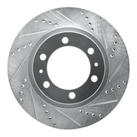 R1 Concepts Toyota FJ Cruiser Front Right Drilled & Slotted Silver Brake Rotor (Part No. RNC631-76128R)