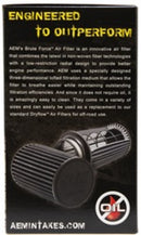 AEM Induction 3.5-Inch x 9-Inch Dryflow Conical Universal Air Filter - Reusable Synthetic Filter with Clamp-On Design