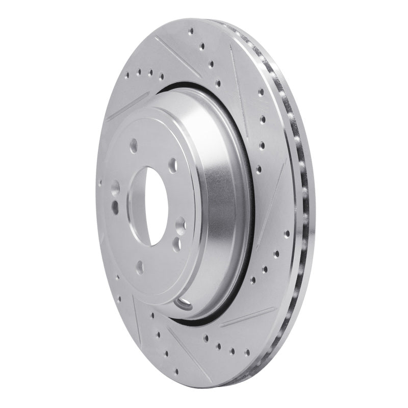 R1 Concepts Genesis G80 Rear Right Drilled & Slotted Silver Brake Rotor (Part #rnc631-03056R)