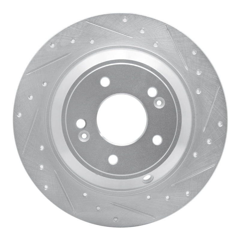 R1 Concepts Genesis G70 Rear Right Drilled & Slotted Silver Brake Rotor (Part Number RNC631-21041R)