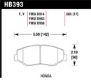 Hawk Acura/Honda HPS Street Front Brake Pads
