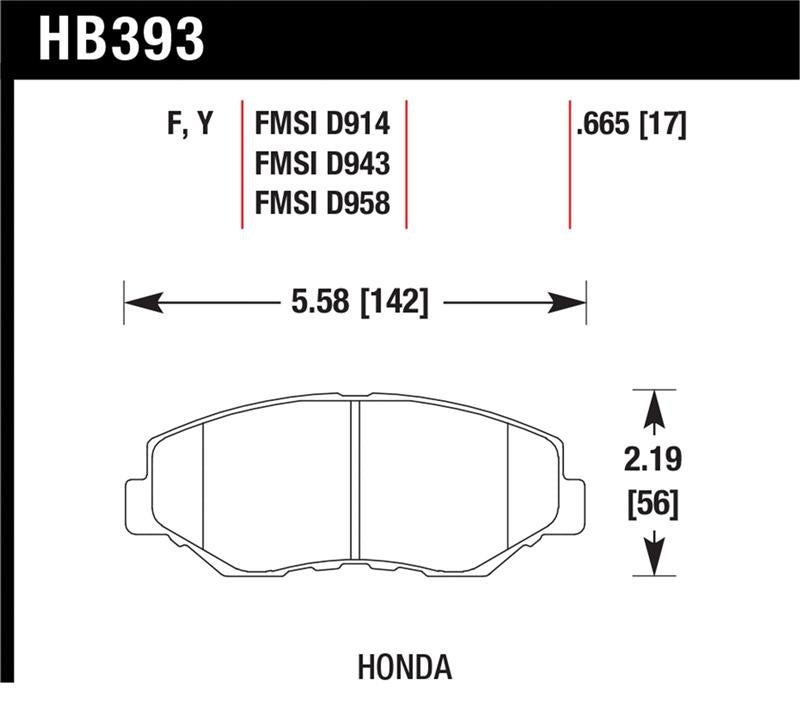 Hawk Acura/Honda HPS Street Front Brake Pads