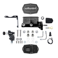 Wilwood Mopar Compact Tandem Master Cylinder Kit with Combination Valve & Pushrod - 15/16 inch Bore, Black