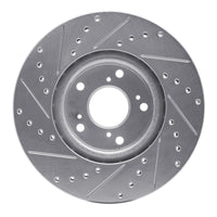 R1 2002-2015 Acura RSX Front Right Drilled & Slotted Silver Brake Rotor