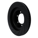 R1 Concepts Lexus GX470 Front Right Drilled & Slotted Brake Rotor - Black Finish