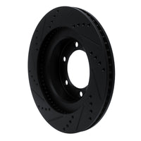 R1 Concepts Lexus GX470 Front Right Drilled & Slotted Brake Rotor - Black Finish