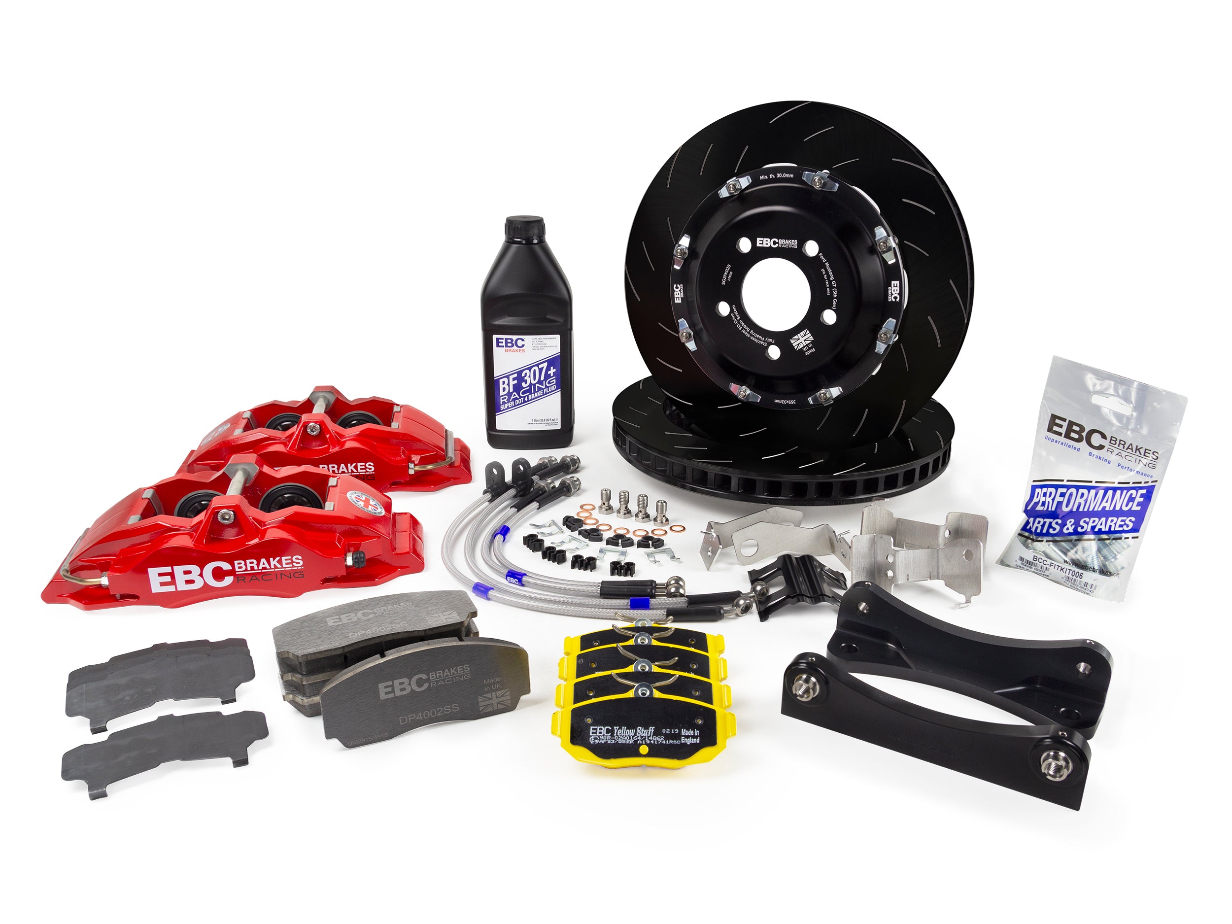 EBC Racing 04-09 Honda S2000 AP2 Red Apollo-4 Calipers 330mm Rotors Fr ...