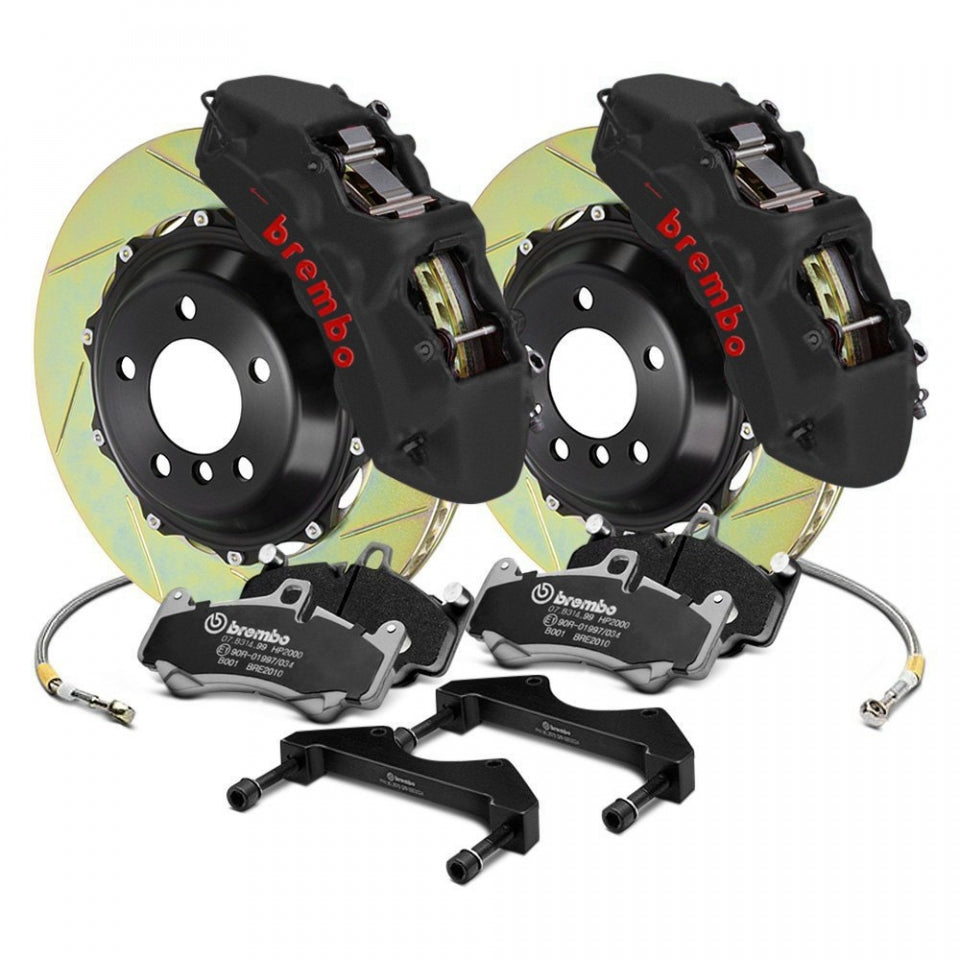 Brembo 06-09 Honda S2000 Rear GTS BBK 4 Piston Cast 328x28 2pc Rotor Slotted Type-1-Black HA
