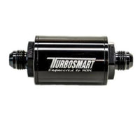 Turbosmart FPR Billet Inline Fuel Filter 1.75in OD 3.825in Length AN-8 Male Inlet - Black