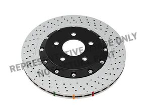 DBA 17+ Honda Civic Type R Front 5000 Series Cross Drilled Rotor w/Black Hat | DBA53700BLKXD