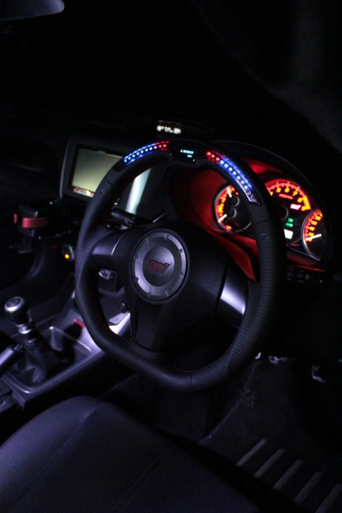 DAMD DPS358-D(L) Performance Steering Wheel for Impreza WRX/ STI 08-14 (Nappa Leather Blue/Red Stitch)