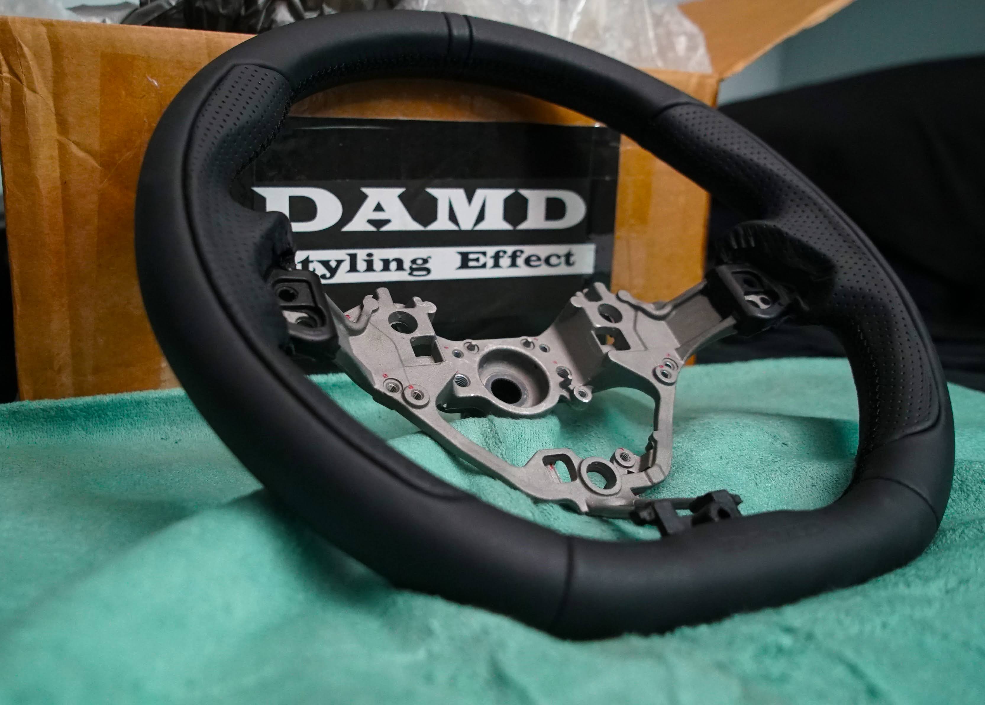 DAMD 2019+ GR86/ BRZ/ 86 D-Shape Steering Wheel Black w. Black Stitch