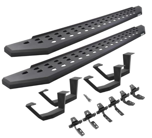 Kit Go Rhino 2022 Toyota Tundra Crew Max con estribo RB20 + soportes + 4 escalones de caída RB20 - Tex. Blk