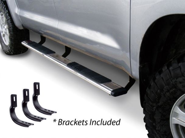 Go Rhino 2022+ Toyota Tundra DC 4dr 5in. OE Xtreme Low Profile Kit w/Sidesteps + Brkts - Polished (685443580PS)
