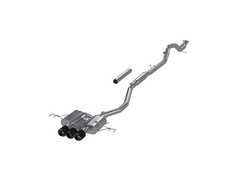 MBRP 23-24 Honda Civic Type R 2.0L T304 SS 3in Cat-Back Exhaust Triple Center Outlet w/ Carbon Tips (S49023CF)