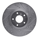 R1 2003-2023 Infiniti M35 Front Right Drilled & Slotted Silver Brake Rotor