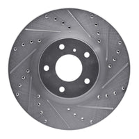 R1 2003-2023 Infiniti M35 Front Right Drilled & Slotted Silver Brake Rotor