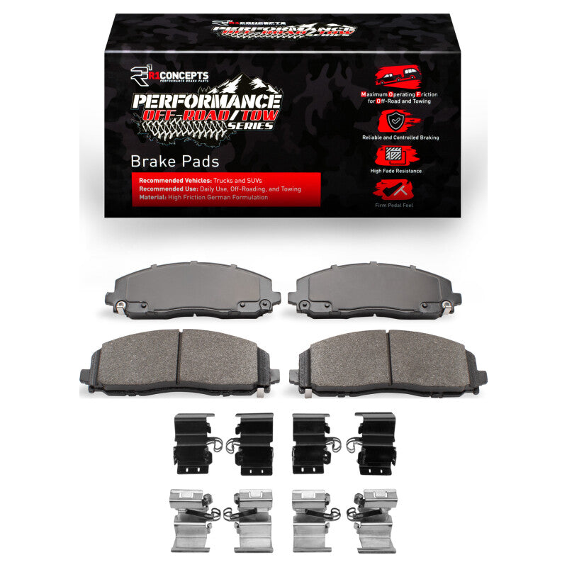 R1 2012-2025 Chrysler Town & Country Front Performance Off-Road/Tow Brake Pads & Hardware Kit (2400-1589-01)