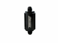 Turbosmart FPR Billet Inline Fuel Filter 1.75in OD 3.825in Length AN-8 Male Inlet - Black