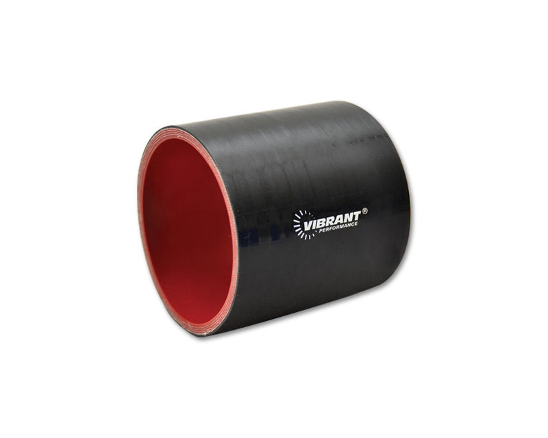 Vibrant 4 Ply Reinforced Silicone Straight Hose Coupling - 2.25in I.D. x 3in long (BLACK)