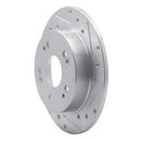R1 1997-2015 Acura ILX Rear Right Drilled & Slotted Silver Brake Rotor