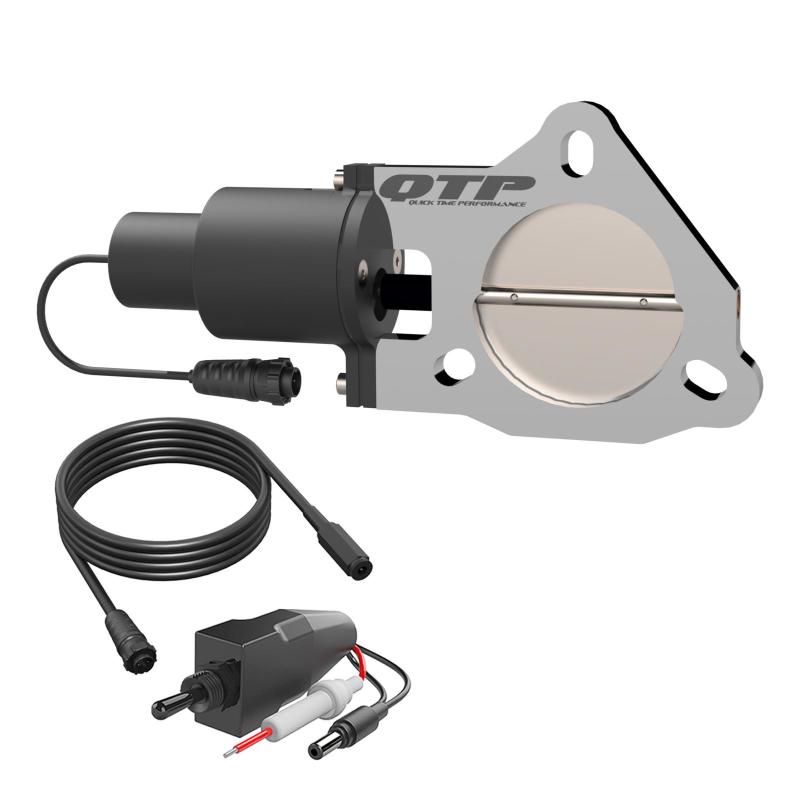 Válvula de corte eléctrica QTP QTEC atornillable de 3 pulgadas para escapes Borla - Individual